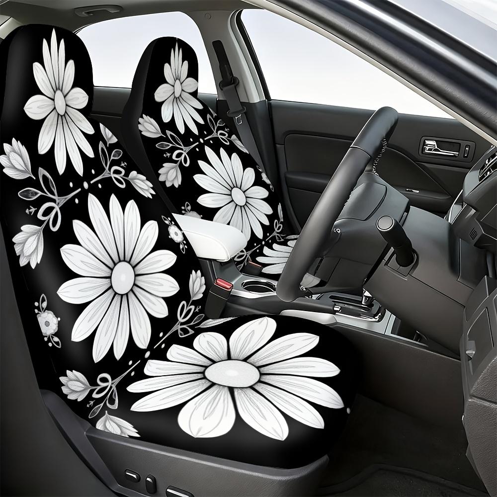 2 Stück Elegante Mandala-Blumen Autositzbezüge Kompatibel Für Vordersitz Passform, Waschbare Weiche Schutzbezüge Mit Mandala-Design, Kompati