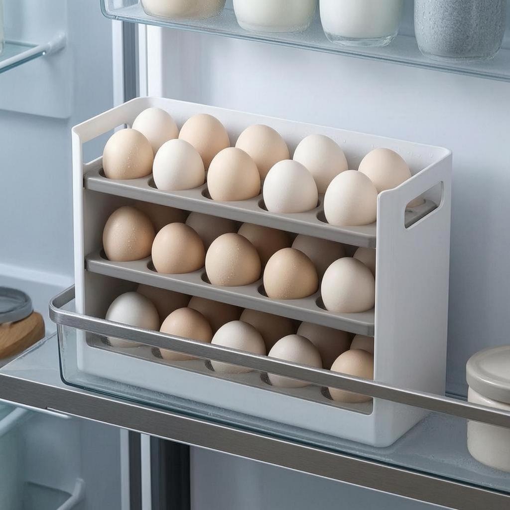 Door Egg Tray OpenTop Refrigerator Storage Box Holder Rack