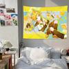 VIKAMA Niedliches Cartoon Wandbehang Schlafzimmer Ästhetische Wanddekoration Anime Wohnheim Hintergrund Banner Pastell Wandkunst