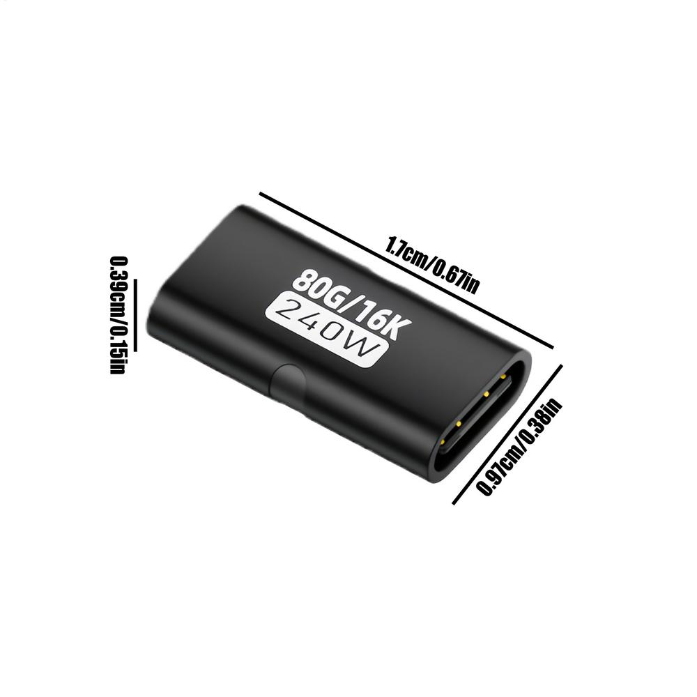 USB C Female to USB C Female Adapter 240w Connector USB C to USB C Adapter for Home Conference Travel Desktop Computer Laptop