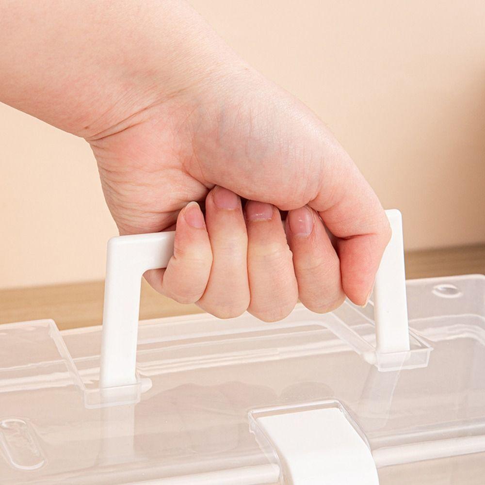 1Pcs Transparent Plastic Storage Box Sundries Stationery Mask Large-Capacity Miscellaneous Container Box Household