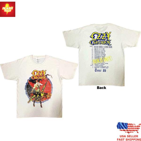 Ozzy Osbourne The Ultimate Sin Tour 1986 T-Shirt, Vintage Rock Concert Tee Unisex T-Shirt XL