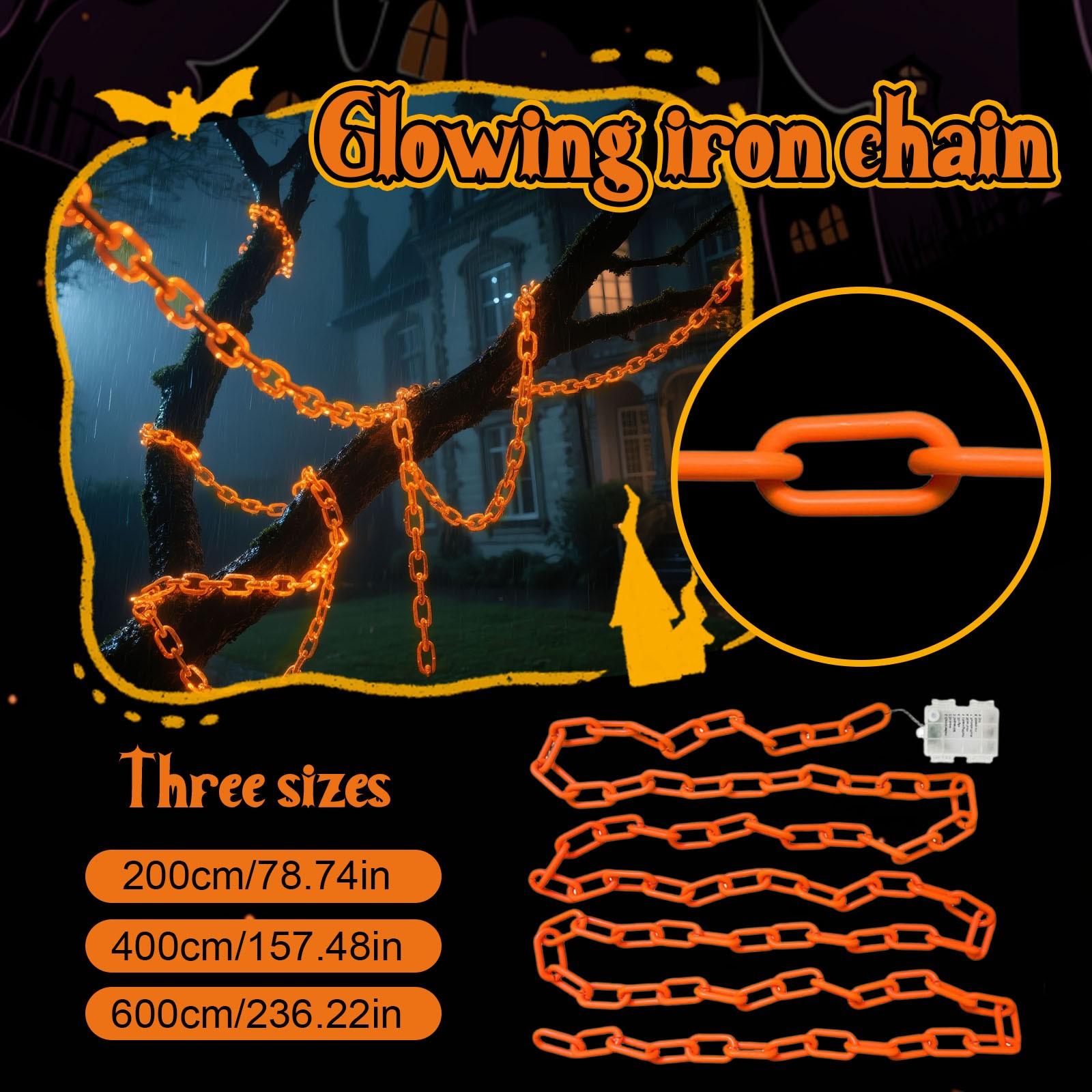 

Хэллоуин Украшение Гирлянда на батарейках Пластиковая цепная гирлянда, Водонепроницаемая, 8 режимов освещения и таймер S