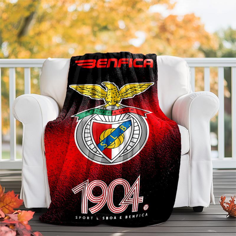 1pc B-Benfica Theme Blanket - Digital Print, Polyester, Cozy for All Seasons, Perfect for Outdoor, and Travel