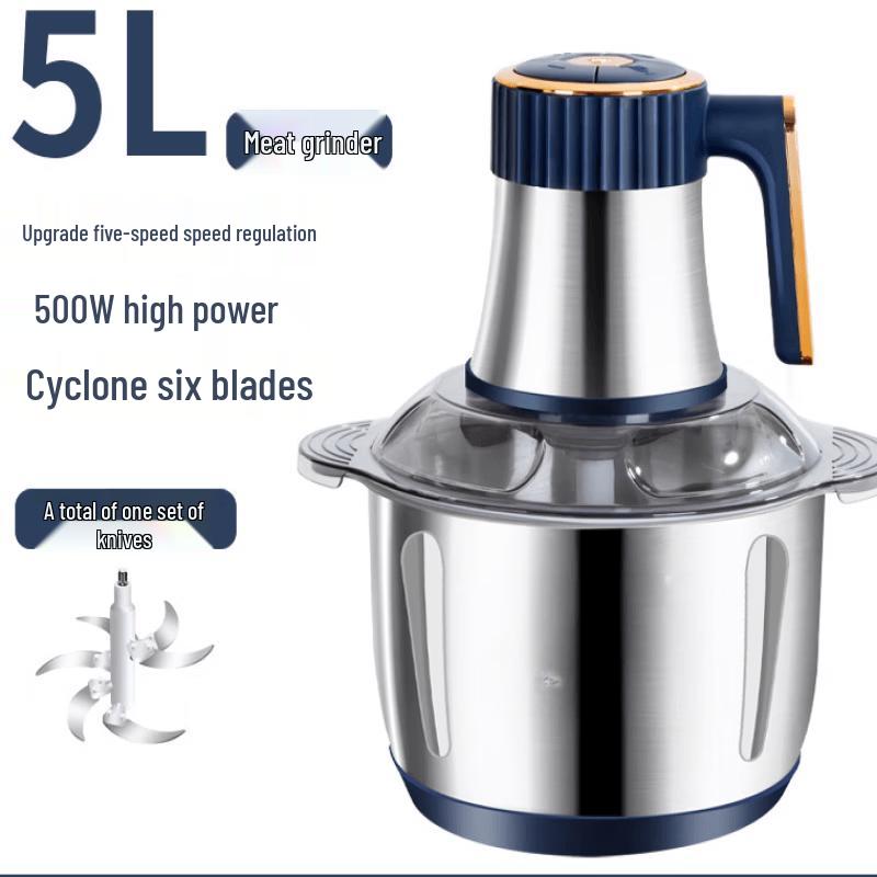 ZISIZ 5L Stainless Steel Electric Meat Grinder & Mixer