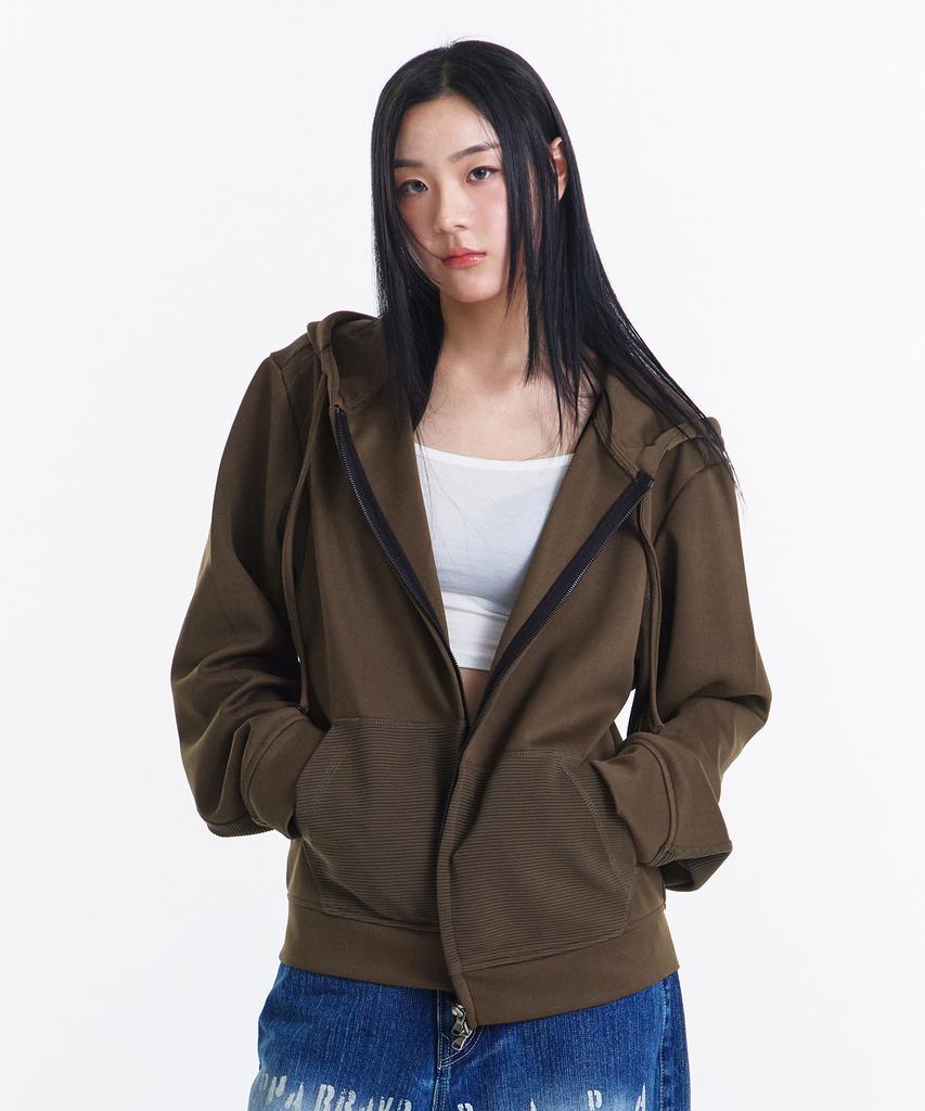 Kichul Backflip Hood Zip-Up (Brown)