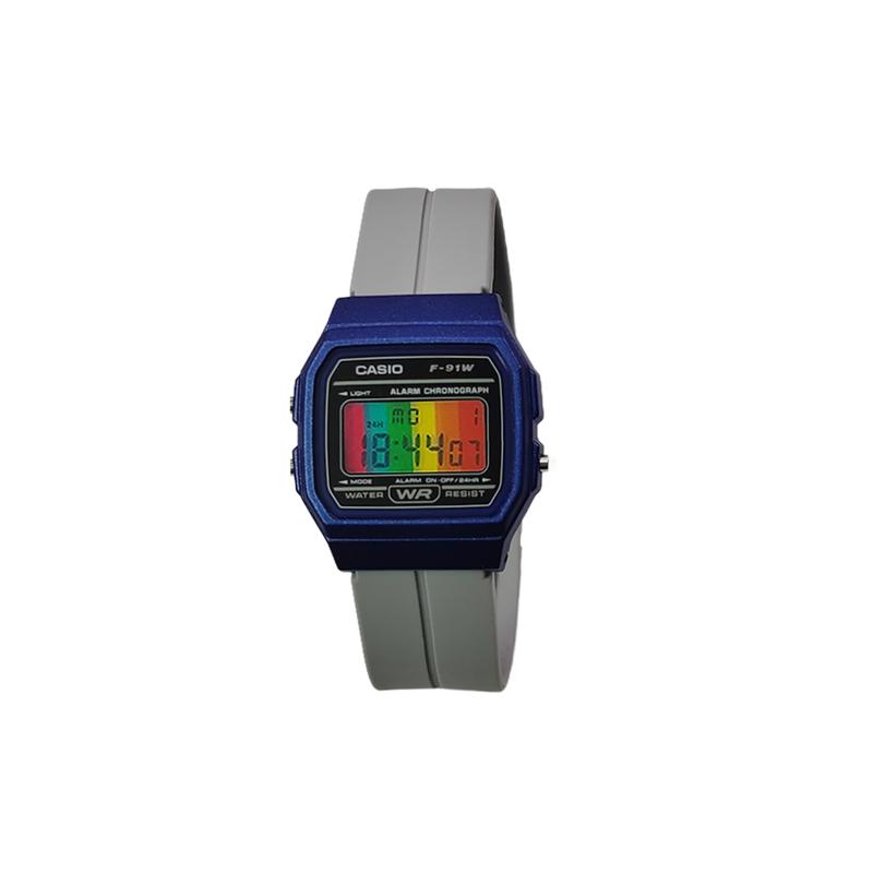 CASIO Customized watch modified series black resin case life waterproof F-91WM-3A modified-Dust Oasis Quartz silicone strap F-91WM-3A