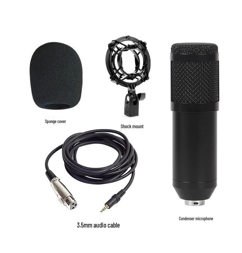 BM800 Condenser Microphone Set: Large Diaphragm, Streaming Stand, and Recording Equipment