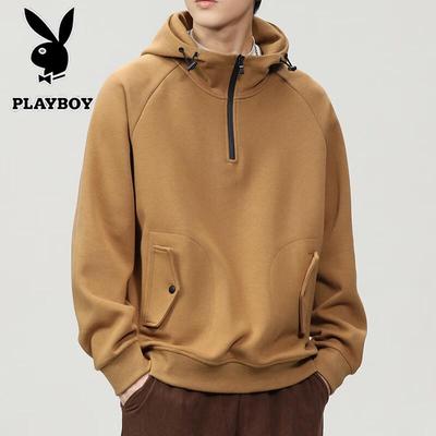 Men's American Style Half-Zip Hooded Jacket