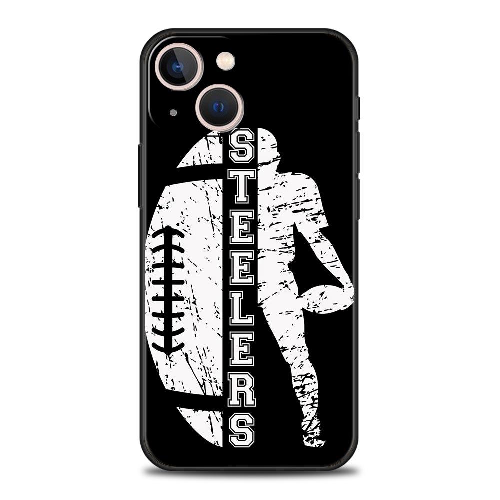 Rugby Ball Luxury Phone Case For iPhone 13 15 14 12 Mini 11 Pro MAX XR X SE XS 7 8 Plus Silicone Black Protection Cover