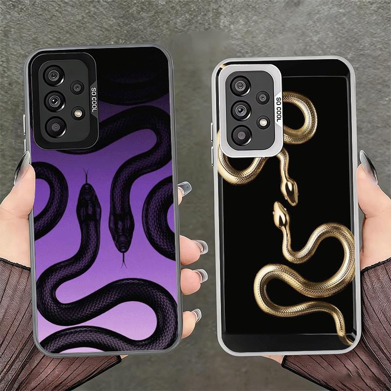 Black Snake Doodle Shockproof Phone Case for Samsung A17 A16 A15 A14 A37 A57 A36 A56 A26 A35 A55 A25 A34 A54 A24 A13 A23 A33 A53