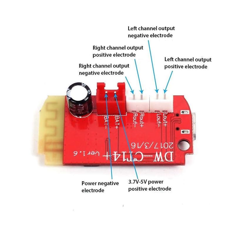 HiLetgo 2pcs CT14 Stereo Bluetooth Amplifier Board 5V AMP F Class 5W+5W Amplifier Module with Charging Port for Speaker Modification DIY