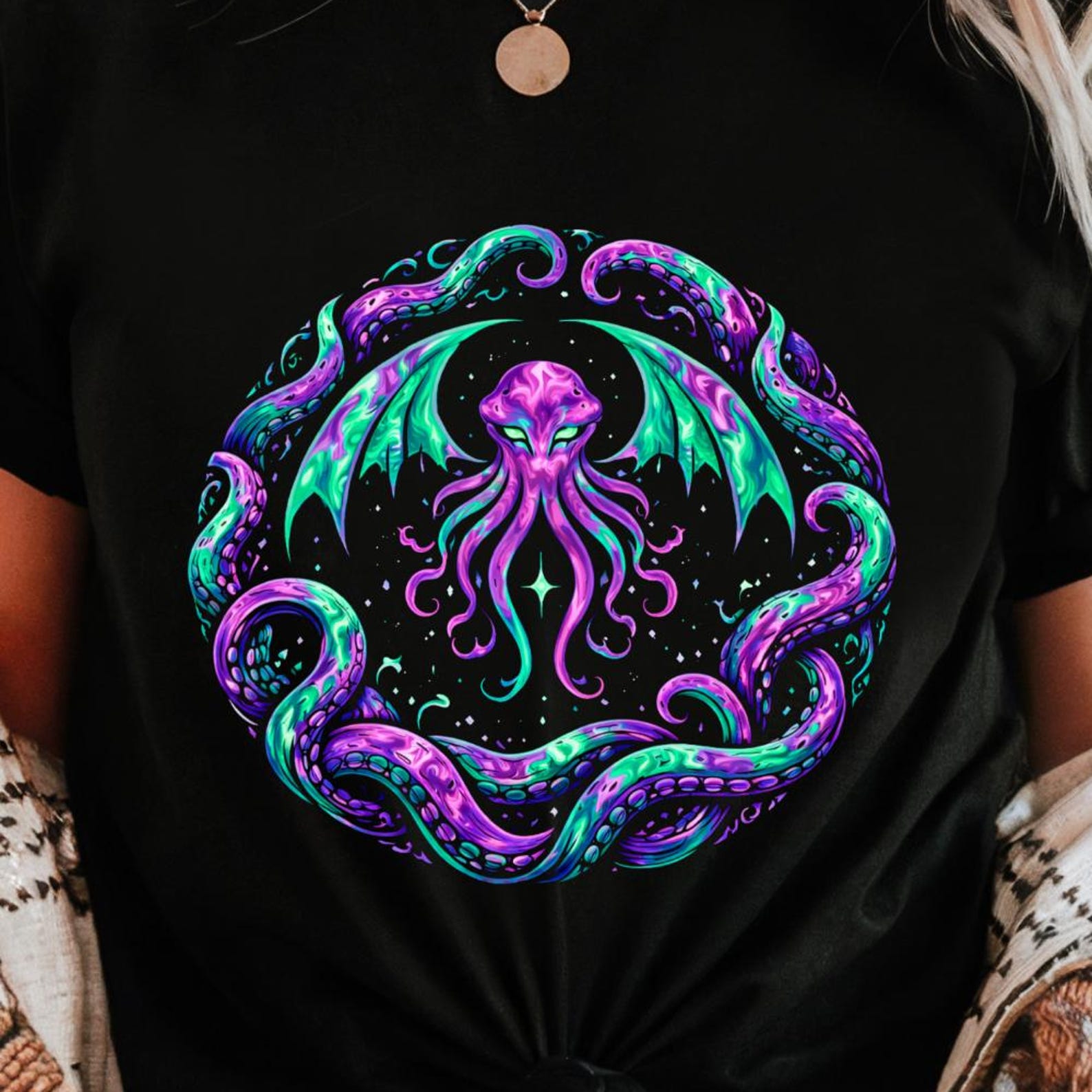 Eldritch Cosmic Horror Shirt | Tentacle Creature Fantasy Tee | Gothic Gamer Dark Mythology Gift 3XL