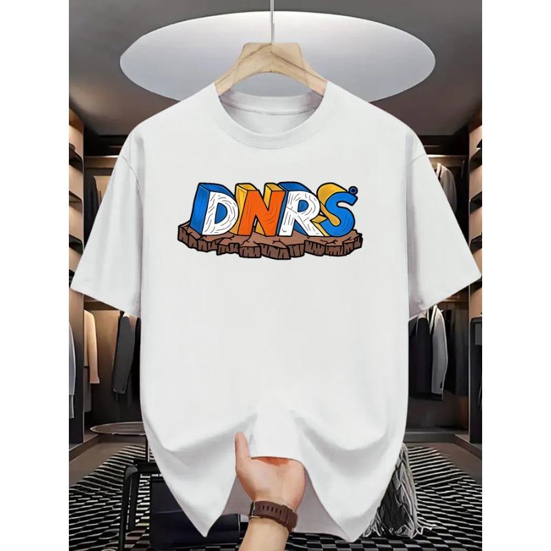 

European sizes Summer Men S Fashion Short-Sleeve T-Shirt with Letter Pattern Print 4XL білий