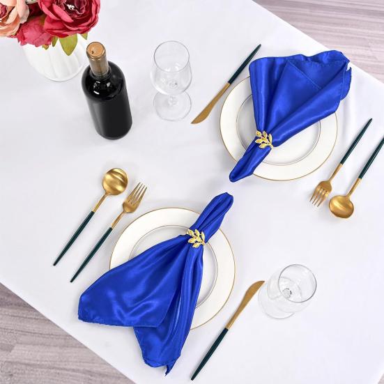 Dinner Napkin Satin Anti-wrinkle Surface Solid Color Washable Seamless Royal Shine Glamor Table Decor for Hotel Restaurant Dining Banquet Wedding