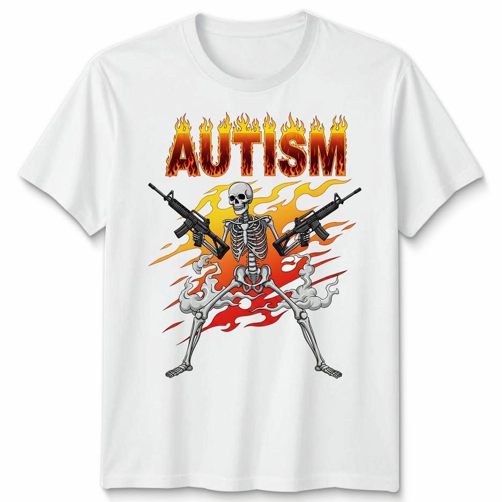 Retro Autism Skeleton Meme Funny Unisex Tshirt