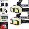 Linterna frontal con sensor COB Luz frontal LED Luz para acampar, pesca, minería Lámpara Linterna Linterna Linterna Linterna frontal impermeable Recargable por USB
