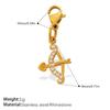Fashion Light Luxury Diamond Star Moon Sun Lobster Buckle Pendant Stainless Steel Gold Plated DIY Versatile Accessories