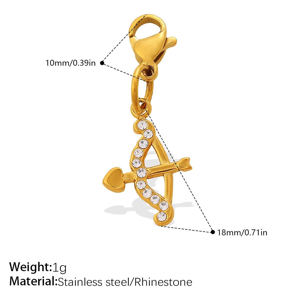 Fashion Light Luxury Diamond Star Moon Sun Lobster Buckle Pendant Stainless Steel Gold Plated DIY Versatile Accessories