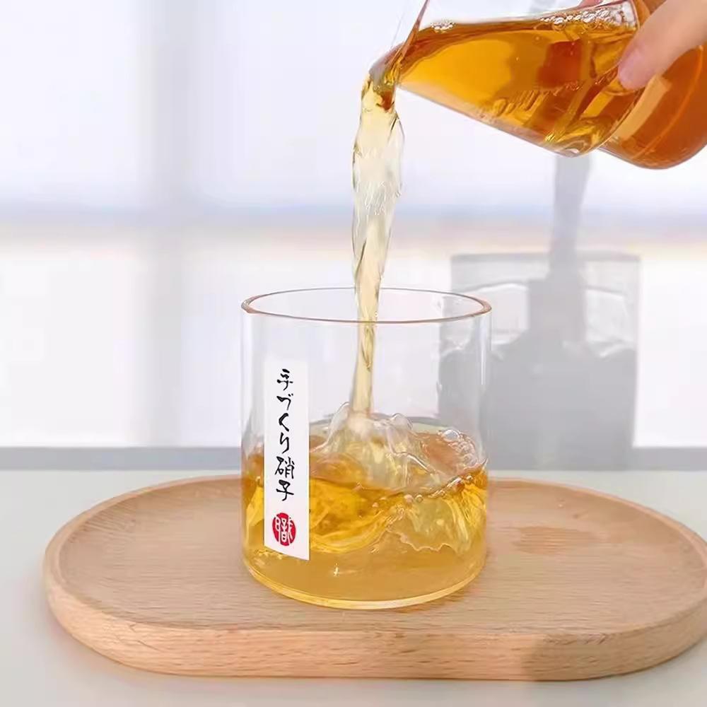 180ML Handmade Whisky Glass Mountain View Shot Glass Mountain Cup Teacup Wine Glass Transparent Heat-resistant Creative Styling