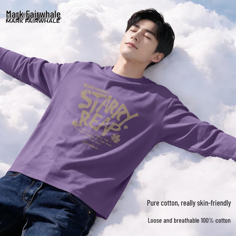 Mark Fairwhale Men's Pure Cotton Long-Sleeve Casual Tee