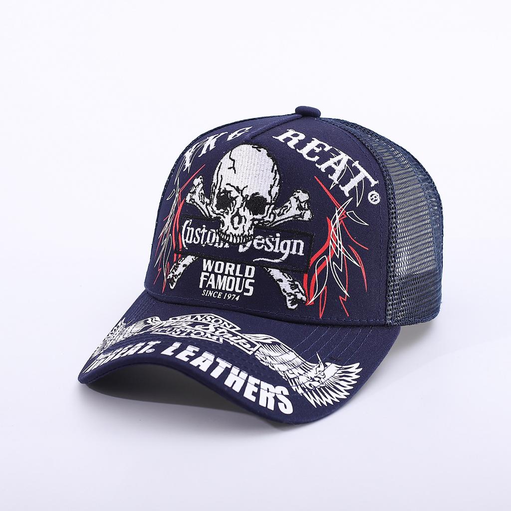 Pentagram Skull Mesh American Locomotive Cap Truck Driver Hat Breathable Baseball Cap