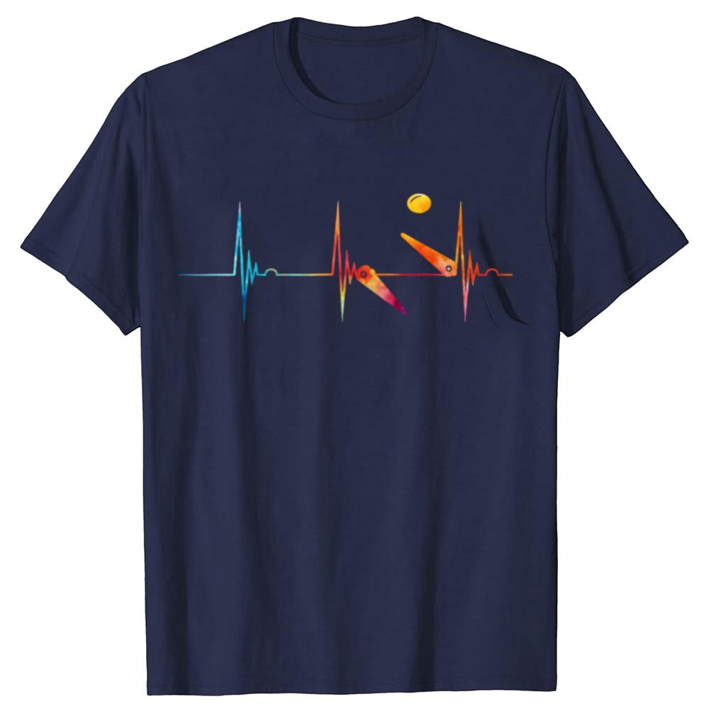 Funny Pinball Heartbeat Pulse Graphic Tshirts Men Womens Fashion Casual Tshirt 100 Cotton Loose Oversized T Shirt