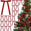 5/10Pcs 18cm Velvet Bow Christmas Tree Ornament Vintage Velvet Ribbon Bow for Home Party New Year Gift DIY Wreath Decoration