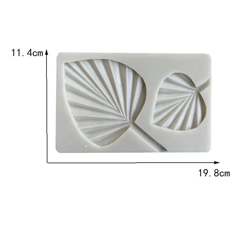 3D Mini Cattail Palm Fan Leaf Silicone Mold DIY Fondant Chocolate Cake Decoration Resin Mold Leaf Shape Kitchen Baking Tools