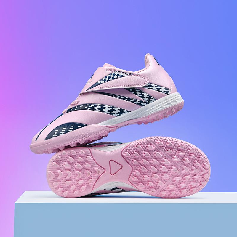 New Velcro + Lace-Up Children's Football Shoes Broken Nails Male and Female Students Primary School Students Competition Training Sports