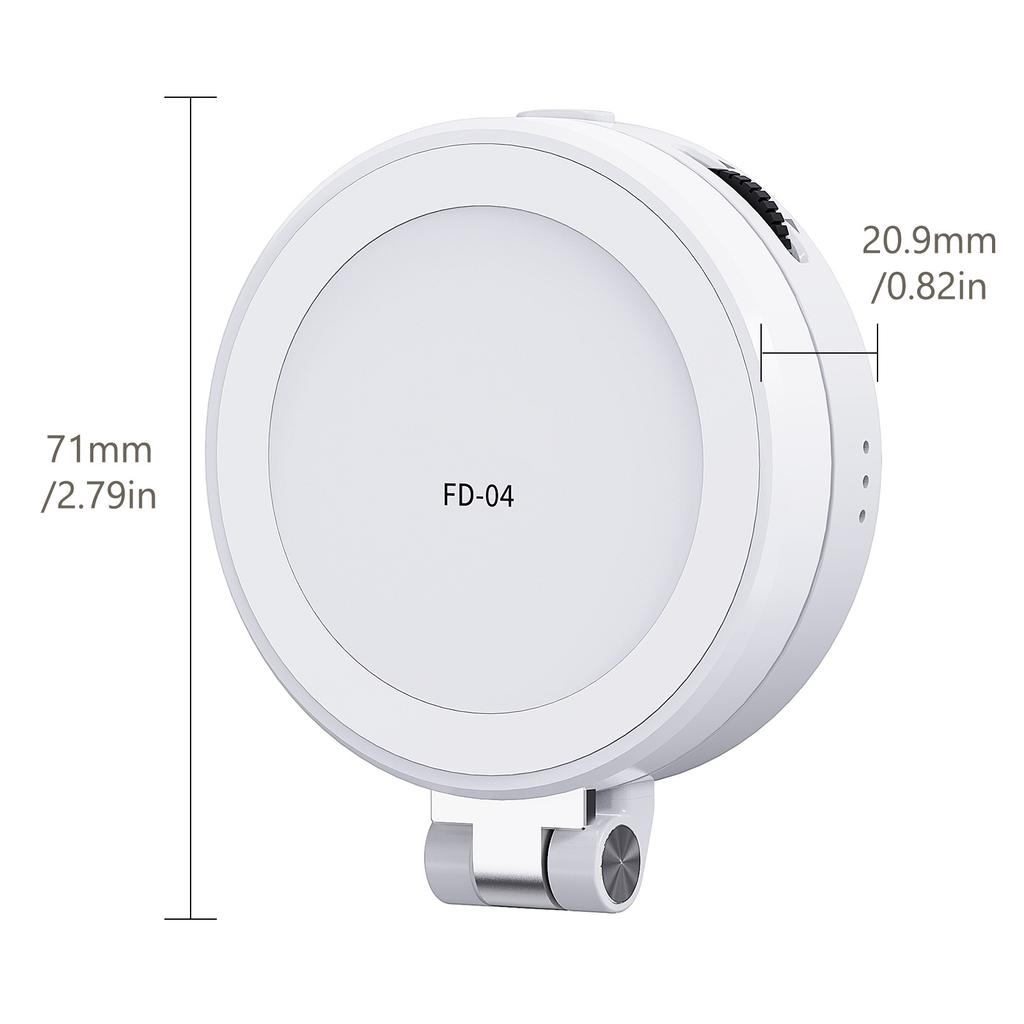 FD 04 Magnetic Selfie Light Phone LED Fill Lamp with Mirror 2500 8500K 360 Degree Rotation