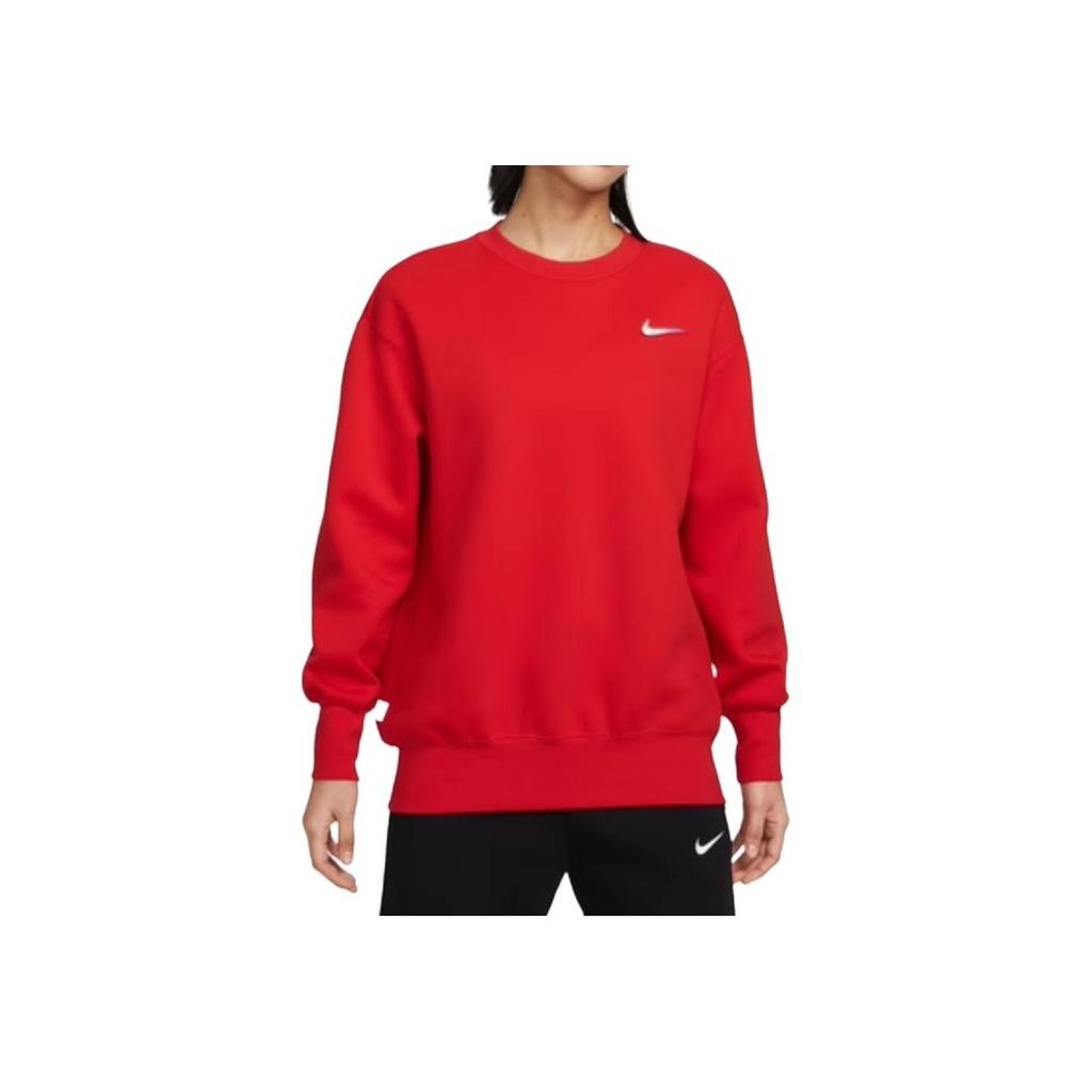 Nike Dragon Soar New Year Series Graphic Loose Crew Neck Sweatshirt Women Tops University-Red FZ6537-657
