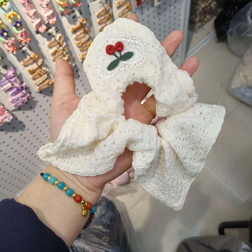 Head Wrap Hollowed-out Square Hair Circle Lace Heart Cherry Ponytail Rubber Rope Square Scarf