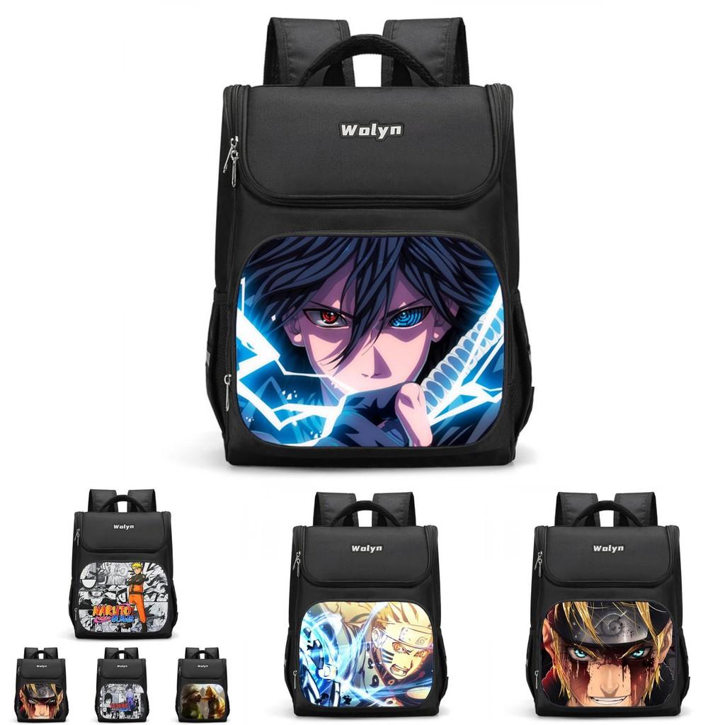 Naruto Sasuke School Backpack Large Capacity Oxford Cloth Double Layer