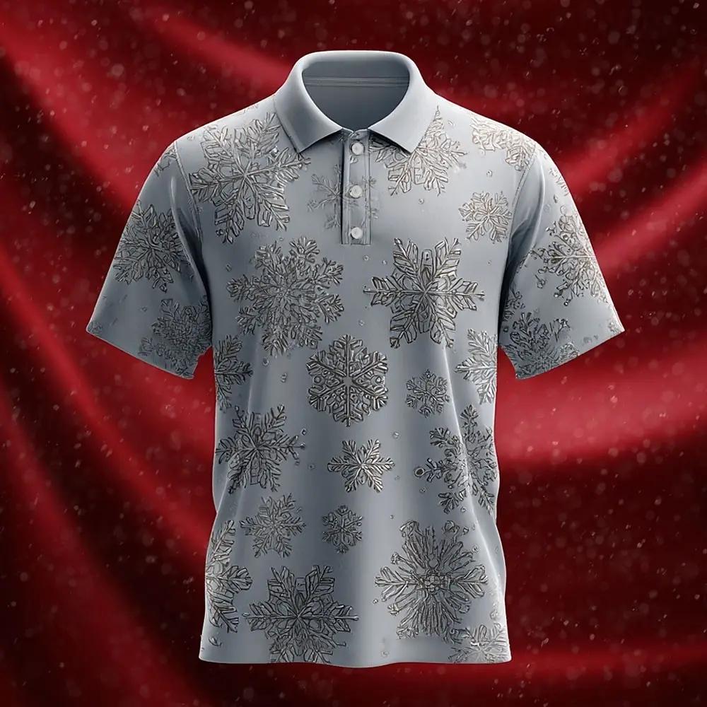 

Christmas Men s Polo Shirts New Year Pattern Polo Short Sleeve Casual Wear Summer Holiday Festival Gifts Men s Y2k Clothing Tops 3XL