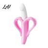 Baby Grasping Toys Banana Silicone Teether Toothbrush Chew Toy with Raised Particles Food-Grade Gum Massaging Teethers BPA-Free Oral Care