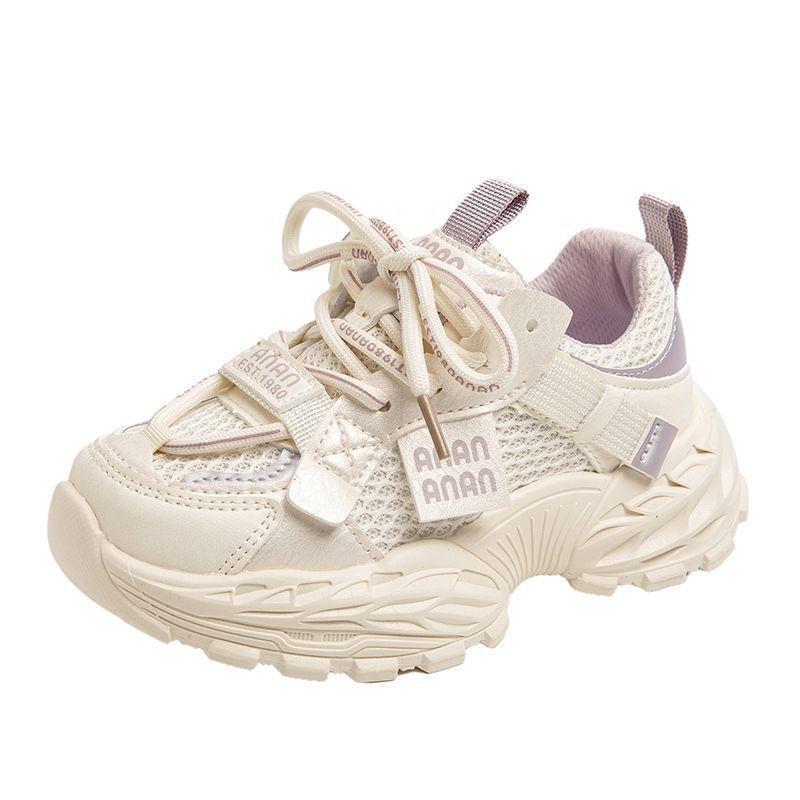 Girls' Shoes 2025 Spring and Summer New Mesh Breathable Sneakers Boys' Light and Comfortable Student Running Shoes