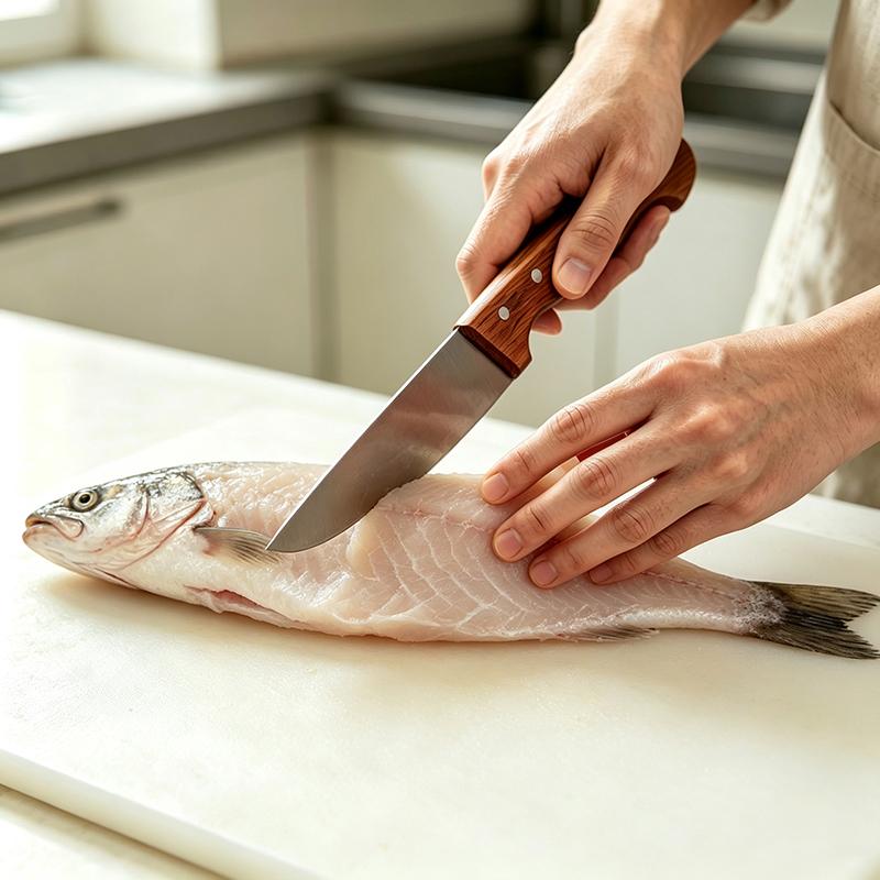 Wood Handle Kitchen Boning Butcher Knife Sharp Stainless Steel Chef Knife for Cutting Meat Beef Vegetables Fruit