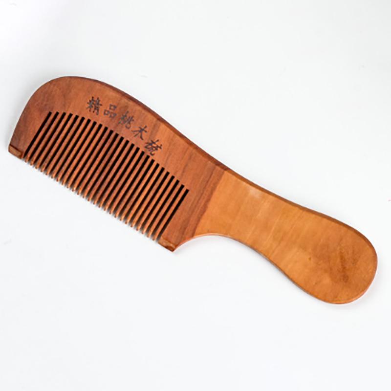 1 Stück natürlicher Pfirsichholzkamm, geschlossene Zähne, antistatische Kopfmassage, Bart- und Haarpflegewerkzeug, Schönheitszubehör, Friseur, Damenfrisuren