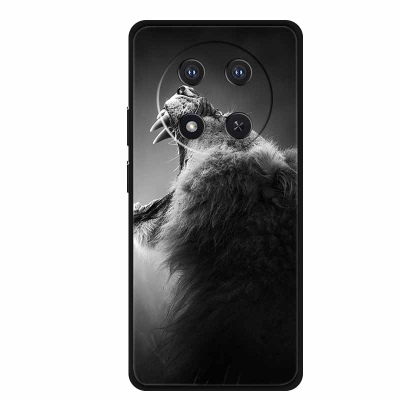 For Honor X9c Case X 9 c Coque Flowers Black Silicone TPU Soft Back Cover For Honor Magic 7 Pro Magic7 5G lite Phone Case Funda