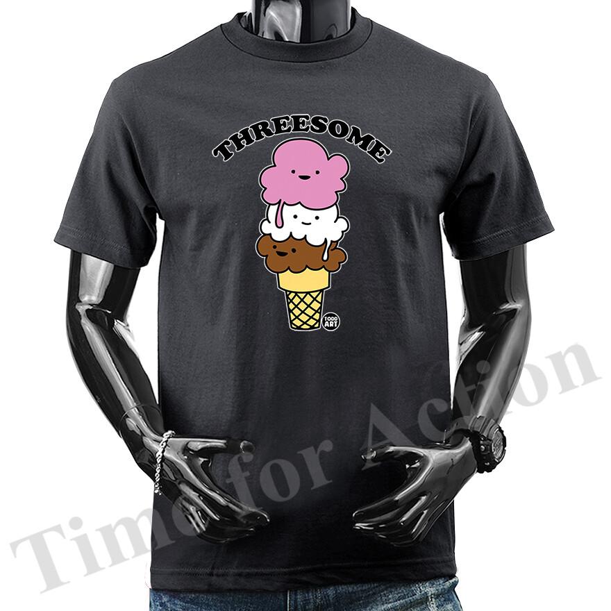 Threesome Ice Cream Funny Joke Humor Humorous Graphic Novelty T-shirt Unisex T-Shirt S