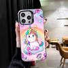 Pink Unicorn Rainbow Soft Phone Case for iPhone 15 16 17 Pro Max 17Air 16E 14 Plus 13 12 Mini Shockproof Cover Back Shell