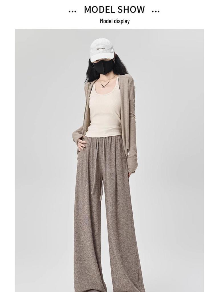 Women's Drapey Wide-Leg Pants: Plus Size, Soft, Slimming, and Loose Fit for Spring & Autumn