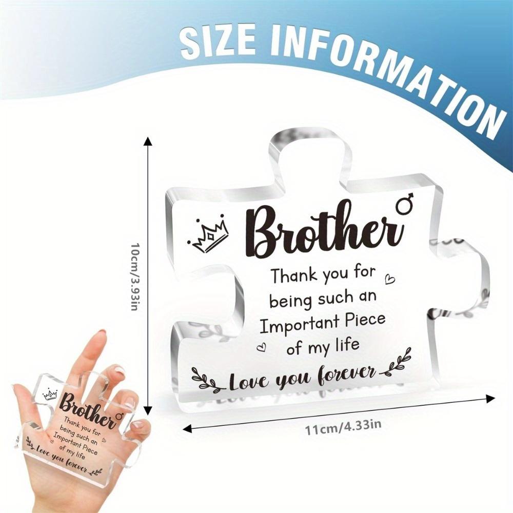 Engraved Brother Acrylic Puzzle. A Delicate Gift from Sister for Christmas, Thanksgiving or Birthday.