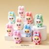 Cute Flocked Bunny Figurine: Trendy Decorative Toy Doll & Gift