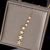 DIEYURO Stainless Steel Gold Multip Stars Zircon Necklace For Women Chain Choker Necklace Trend Fashion Jewelry Gift