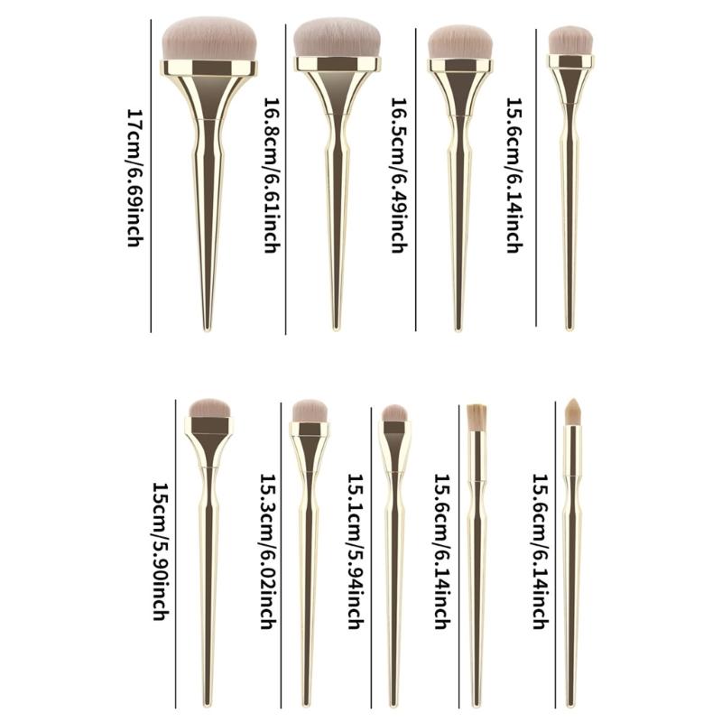 Luxurious 9pcs Face Makeup Brush Set Professional Cosmetic Tools Travel Makeup Brushes For Elegant Beauty Application