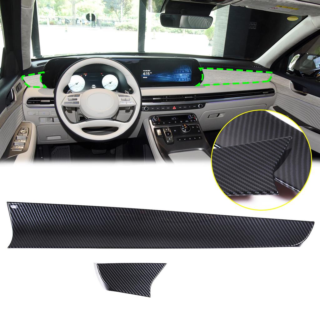 ABS Carbon fiber inner control dashboard Cover trims for Hyundai Palisade 20-24
