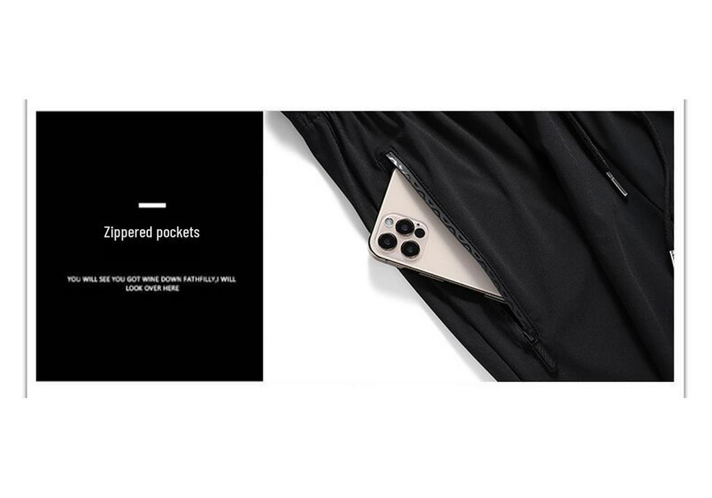 Men's Quick-Drying Nylon Ice Silk Sports Pants - Lightweight, Casual, Large Size