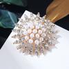 Snowflake Vintage Pearl Brooch Female Autumn and Winter Temperament Brooch Scarf Buckle Environmental Alloy Clothing Accessories Cute Style BFF Gift